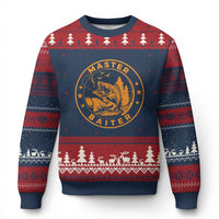 Master Baiter Ugly Christmas Sweater Retro Bass Fishing Funny Fisher Fish Fisherman - Wonder Print Shop