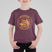 Master Baiter T Shirt For Kid Retro Bass Fishing Funny Fisher Fish Fisherman - Wonder Print Shop