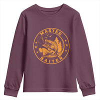 Master Baiter Youth Sweatshirt Retro Bass Fishing Funny Fisher Fish Fisherman - Wonder Print Shop