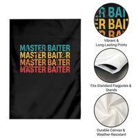 Master Baiter Garden Flag Retro Bass Fishing Funny Fish Fisherman - Wonder Print Shop