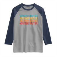 Master Baiter Raglan Shirt Retro Bass Fishing Funny Fish Fisherman - Wonder Print Shop
