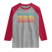 Master Baiter Raglan Shirt Retro Bass Fishing Funny Fish Fisherman - Wonder Print Shop