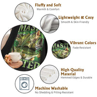 Master Baiter Throw Blanket Funny Bass Fishing Fisher Bootleg Graphic - Wonder Print Shop