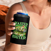 Master Baiter 4 in 1 Can Cooler Tumbler Funny Bass Fishing Fisher Bootleg Graphic - Wonder Print Shop