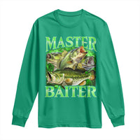 Master Baiter Long Sleeve Shirt Funny Bass Fishing Fisher Bootleg Graphic - Wonder Print Shop