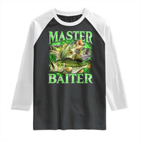 Master Baiter Raglan Shirt Funny Bass Fishing Fisher Bootleg Graphic - Wonder Print Shop