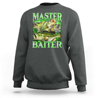 Master Baiter Sweatshirt Funny Bass Fishing Fisher Bootleg Graphic - Wonder Print Shop