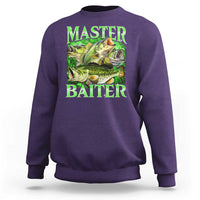 Master Baiter Sweatshirt Funny Bass Fishing Fisher Bootleg Graphic - Wonder Print Shop
