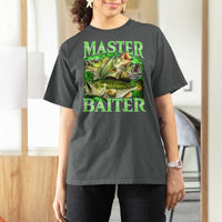 Master Baiter T Shirt For Women Funny Bass Fishing Fisher Bootleg Graphic - Wonder Print Shop