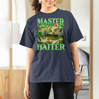 Master Baiter T Shirt For Women Funny Bass Fishing Fisher Bootleg Graphic - Wonder Print Shop