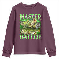 Master Baiter Youth Sweatshirt Funny Bass Fishing Fisher Bootleg Graphic - Wonder Print Shop