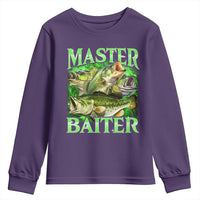 Master Baiter Youth Sweatshirt Funny Bass Fishing Fisher Bootleg Graphic - Wonder Print Shop
