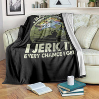 Retro Master Baiter Throw Blanket Funny Bass Fishing Fisher - Wonder Print Shop