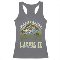 Retro Master Baiter Racerback Tank Top Funny Bass Fishing Fisher - Wonder Print Shop