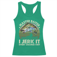 Retro Master Baiter Racerback Tank Top Funny Bass Fishing Fisher - Wonder Print Shop