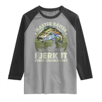 Retro Master Baiter Raglan Shirt Funny Bass Fishing Fisher - Wonder Print Shop