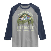 Retro Master Baiter Raglan Shirt Funny Bass Fishing Fisher - Wonder Print Shop
