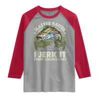 Retro Master Baiter Raglan Shirt Funny Bass Fishing Fisher - Wonder Print Shop