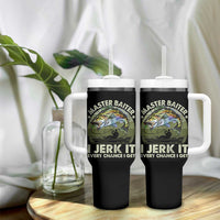 Retro Master Baiter Tumbler With Handle Funny Bass Fishing Fisher - Wonder Print Shop