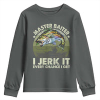 Retro Master Baiter Youth Sweatshirt Funny Bass Fishing Fisher - Wonder Print Shop