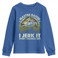 Retro Master Baiter Youth Sweatshirt Funny Bass Fishing Fisher - Wonder Print Shop