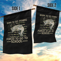 Born To Go Fishing Garden Flag Forced School Fisherman Camouflage US Flag - Wonder Print Shop