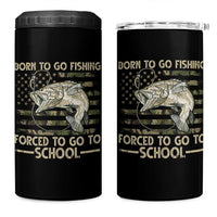 Born To Go Fishing 4 in 1 Can Cooler Tumbler Forced School Fisherman Camouflage US Flag - Wonder Print Shop