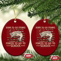 Born To Go Fishing Ceramic Ornament Forced School Fisherman Camouflage US Flag - Wonder Print Shop
