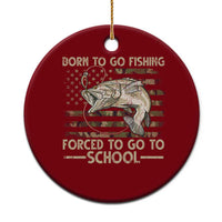 Born To Go Fishing Ceramic Ornament Forced School Fisherman Camouflage US Flag - Wonder Print Shop