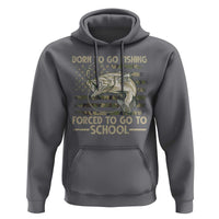 Born To Go Fishing Hoodie Forced School Fisherman Camouflage US Flag - Wonder Print Shop