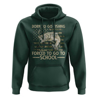 Born To Go Fishing Hoodie Forced School Fisherman Camouflage US Flag - Wonder Print Shop