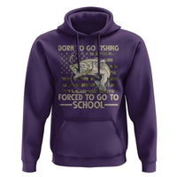 Born To Go Fishing Hoodie Forced School Fisherman Camouflage US Flag - Wonder Print Shop