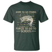 Born To Go Fishing T Shirt Forced School Fisherman Camouflage US Flag - Wonder Print Shop