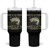 Born To Go Fishing Tumbler With Handle Forced School Fisherman Camouflage US Flag - Wonder Print Shop