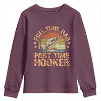 Funny Fishing Dad Youth Sweatshirt Part Time Hooker Bass Fish Dad Dirty Adult Joke - Wonder Print Shop