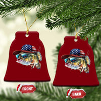 Funny Fishing American Flag Ceramic Ornament Patriotic Fisherman Family Gift - Wonder Print Shop