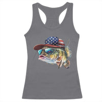 Funny Fishing American Flag Racerback Tank Top Patriotic Fisherman Family Gift - Wonder Print Shop