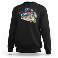 Funny Fishing American Flag Sweatshirt Patriotic Fisherman Family Gift - Wonder Print Shop
