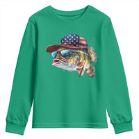 Funny Fishing American Flag Youth Sweatshirt Patriotic Fisherman Family Gift - Wonder Print Shop