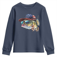 Funny Fishing American Flag Youth Sweatshirt Patriotic Fisherman Family Gift - Wonder Print Shop