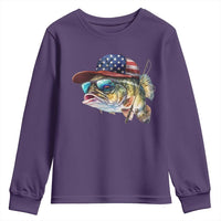 Funny Fishing American Flag Youth Sweatshirt Patriotic Fisherman Family Gift - Wonder Print Shop