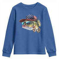 Funny Fishing American Flag Youth Sweatshirt Patriotic Fisherman Family Gift - Wonder Print Shop
