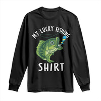 Lucky Fishing Long Sleeve Shirt Funny Fisherman Fish Lovers - Wonder Print Shop