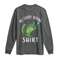 Lucky Fishing Long Sleeve Shirt Funny Fisherman Fish Lovers - Wonder Print Shop