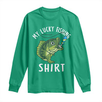 Lucky Fishing Long Sleeve Shirt Funny Fisherman Fish Lovers - Wonder Print Shop
