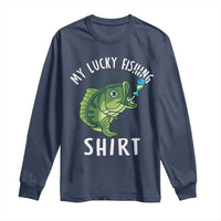 Lucky Fishing Long Sleeve Shirt Funny Fisherman Fish Lovers - Wonder Print Shop