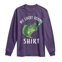 Lucky Fishing Long Sleeve Shirt Funny Fisherman Fish Lovers - Wonder Print Shop