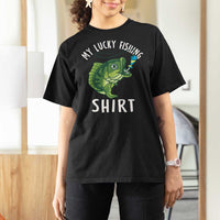 Lucky Fishing T Shirt For Women Funny Fisherman Fish Lovers - Wonder Print Shop
