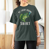 Lucky Fishing T Shirt For Women Funny Fisherman Fish Lovers - Wonder Print Shop