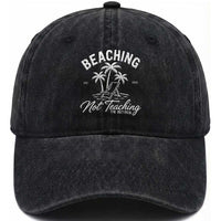 Retired Teacher Washed Cotton Baseball Cap Beaching Not Teaching Retired Gifts For Teachers Retiring